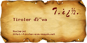 Tiroler Éva névjegykártya